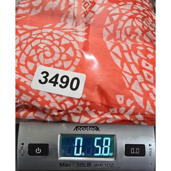 Chicos Womens Orange Paisley Button‎ Up Blouse Long Sleeve Split Neck Size 14 - Picture 11 of 11